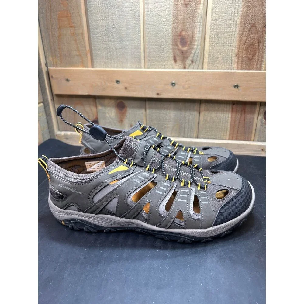 Eddie Bauer Eastport Mens Outdoor Sandals Size 10M Gray/Yellow